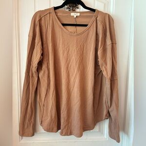Easel Tan Long Sleeve Top